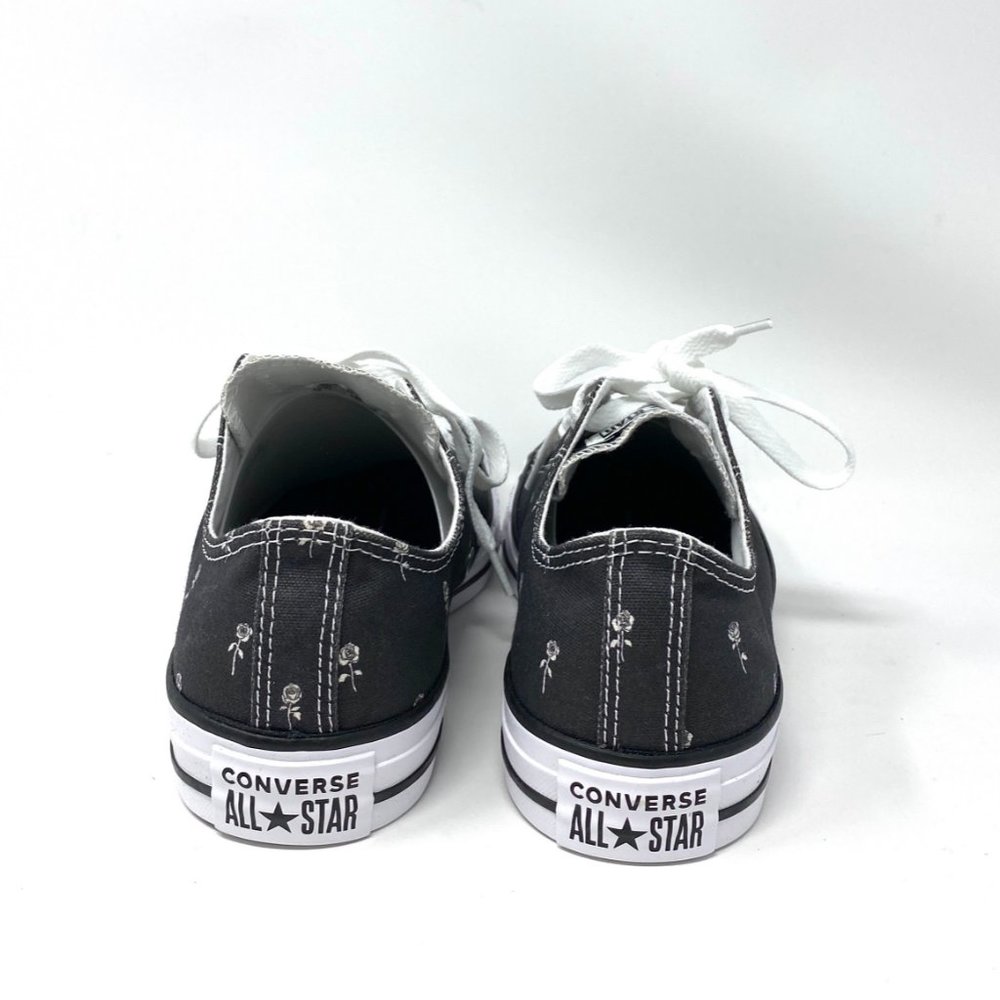 Converse 170990F Women CTAS OX Dainty Floral Black Canvas Low Sneaker AUTHENTIC_5
